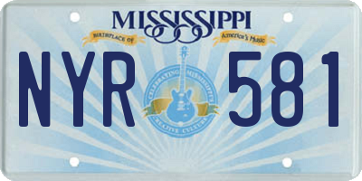MS license plate NYR581