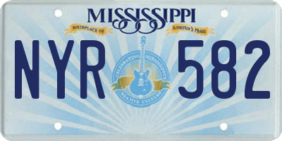 MS license plate NYR582