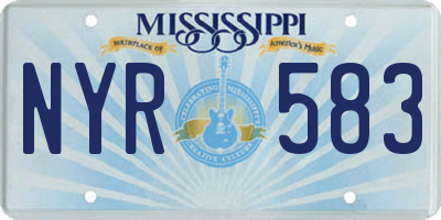 MS license plate NYR583