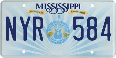 MS license plate NYR584