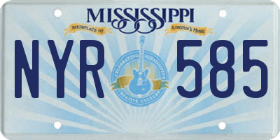 MS license plate NYR585
