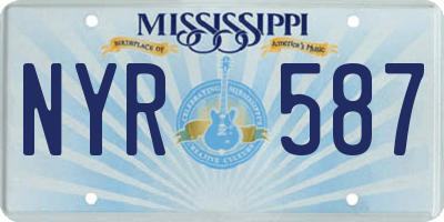 MS license plate NYR587