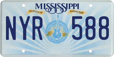 MS license plate NYR588