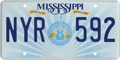 MS license plate NYR592