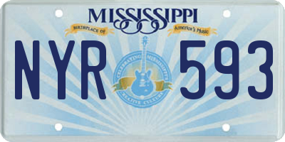 MS license plate NYR593