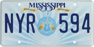 MS license plate NYR594