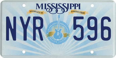 MS license plate NYR596