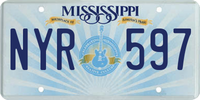 MS license plate NYR597