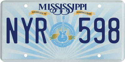 MS license plate NYR598