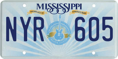 MS license plate NYR605