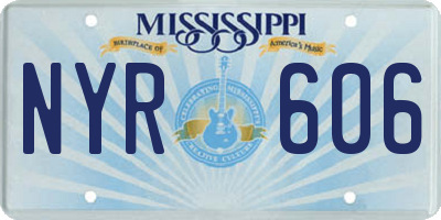 MS license plate NYR606