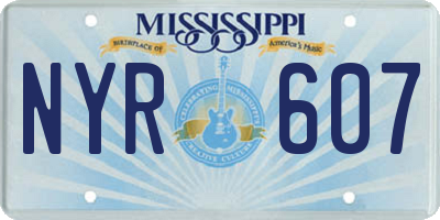 MS license plate NYR607