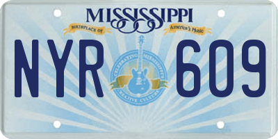 MS license plate NYR609