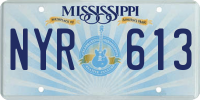 MS license plate NYR613