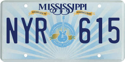 MS license plate NYR615
