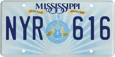 MS license plate NYR616