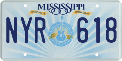 MS license plate NYR618