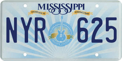 MS license plate NYR625