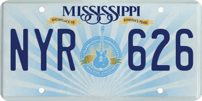 MS license plate NYR626