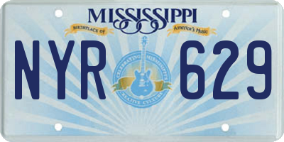 MS license plate NYR629