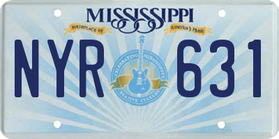 MS license plate NYR631