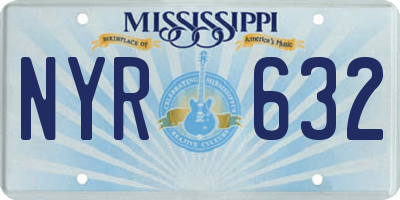 MS license plate NYR632