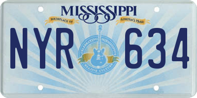 MS license plate NYR634
