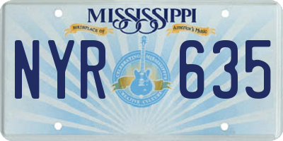 MS license plate NYR635