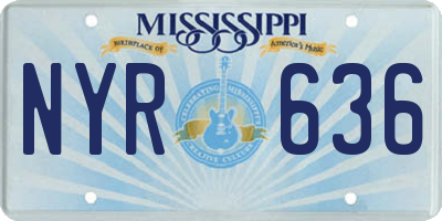 MS license plate NYR636