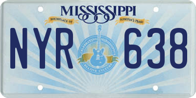 MS license plate NYR638