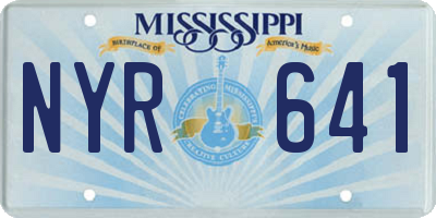 MS license plate NYR641