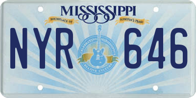 MS license plate NYR646