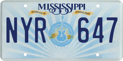 MS license plate NYR647