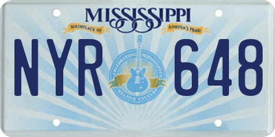 MS license plate NYR648