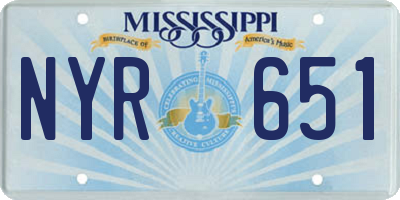 MS license plate NYR651