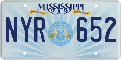 MS license plate NYR652