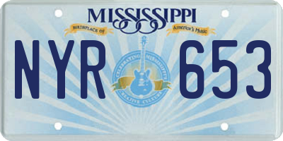 MS license plate NYR653