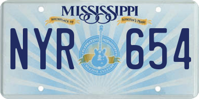 MS license plate NYR654