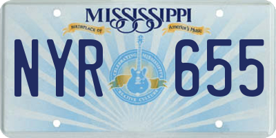 MS license plate NYR655