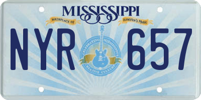 MS license plate NYR657