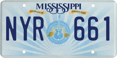MS license plate NYR661