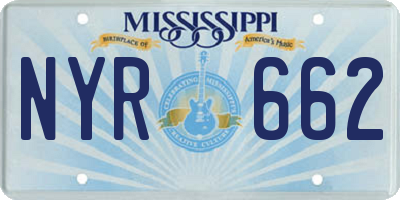 MS license plate NYR662