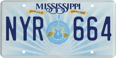 MS license plate NYR664
