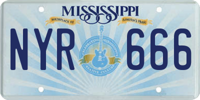 MS license plate NYR666