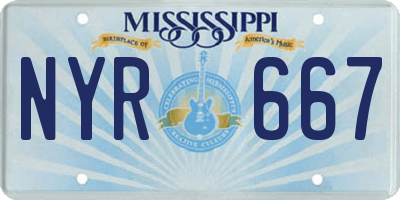 MS license plate NYR667