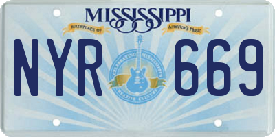 MS license plate NYR669