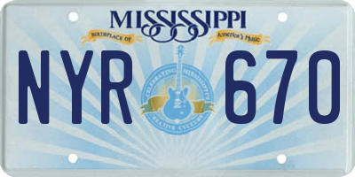 MS license plate NYR670