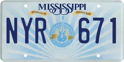 MS license plate NYR671