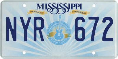 MS license plate NYR672