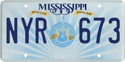 MS license plate NYR673